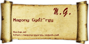 Magony György névjegykártya
